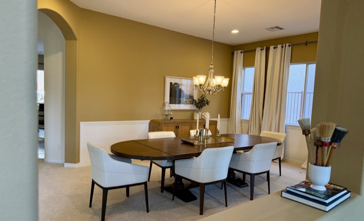 Currently furnished formal dining room